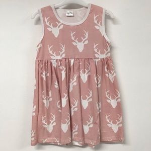 Little Girl Sleeveless Reindeer Christmas Party Holiday Flower Girl Dress